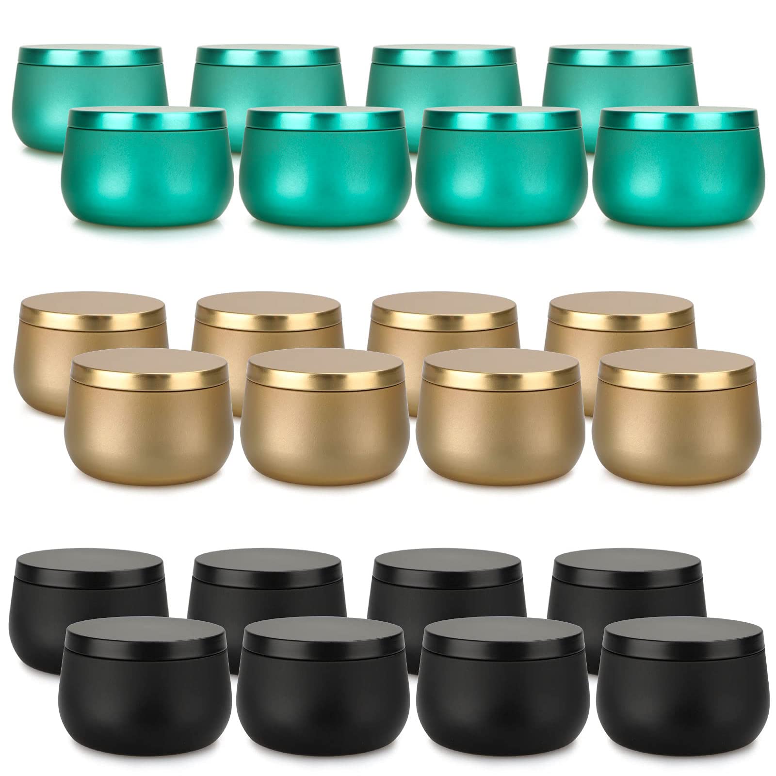 Candle Tins, 8 oz Candle Making Jars, Dry Storage, Mini Candle Tins, DIY Candle Making Party Supplies, Metal Travel Tins with Slip-On Lids, Candle Tins with Lids Bulk, Arts, Crafts, Storage (24PCS)
