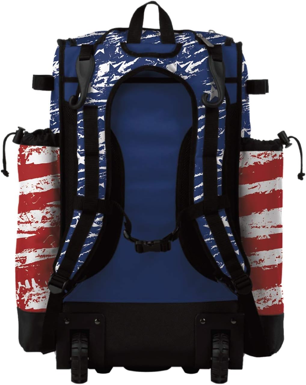 Boombah Superpack Hybrid Rolling Bat Bag - USA Duty Bat Pack Red/Royal Blue/White - Wheeled & Backpack Version