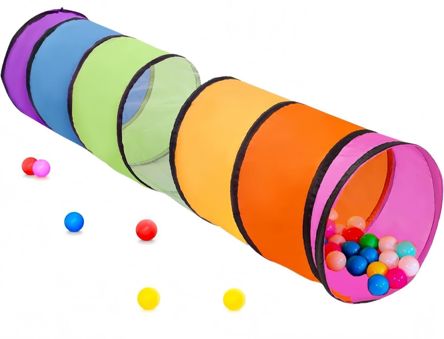 Tunnel Per Bambini 180cm | Tenda Gioco Pop-Up | Arcobaleno Colorato | Interno/Esterno | Regalo Per Ragazzi E Animali - Foto 6