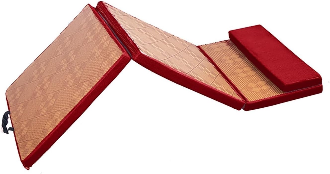 Rattan Summer Cooling Sleeping Mat – Foldable Memory Foam Mattress with Pillow, Portable Air Conditioning Mat for Floor, Travel, RV, Camping, Guest Room, Yoga – 60x180cm(Blue)