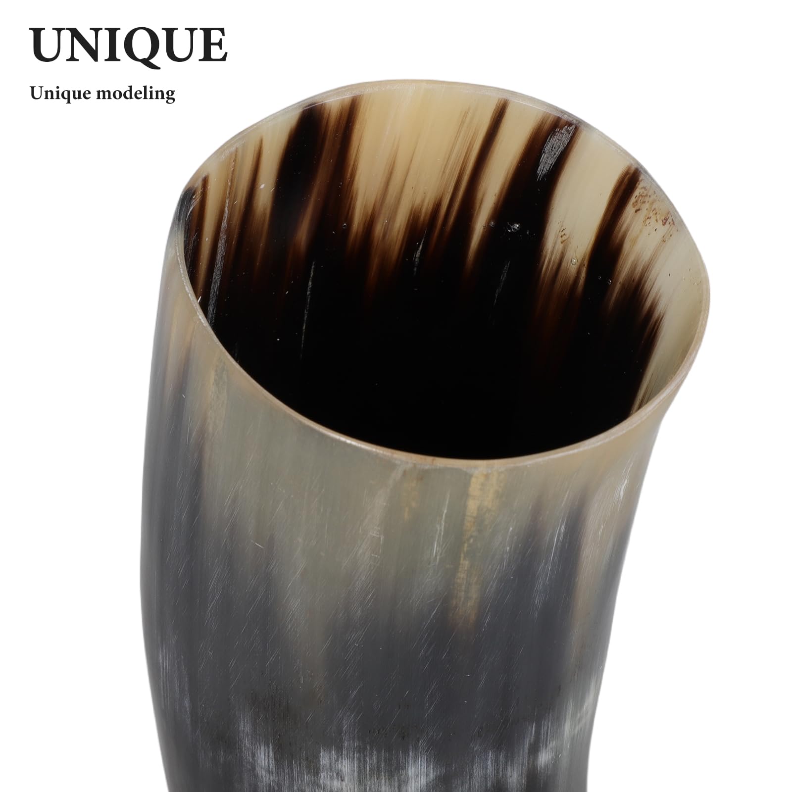 MAGICLULU Grande Boccale in Corno Vichingo per Birra Finitura Alimentare, Capacità Ampia e Design Medievale Rustico per Feste e Degustazioni di Vino