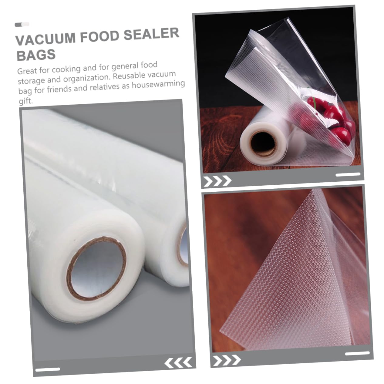 Garneck 500x28cm Vacuum Sealer Bags for Food Storage Sealable Pouches Freezable Food-grade Preservation