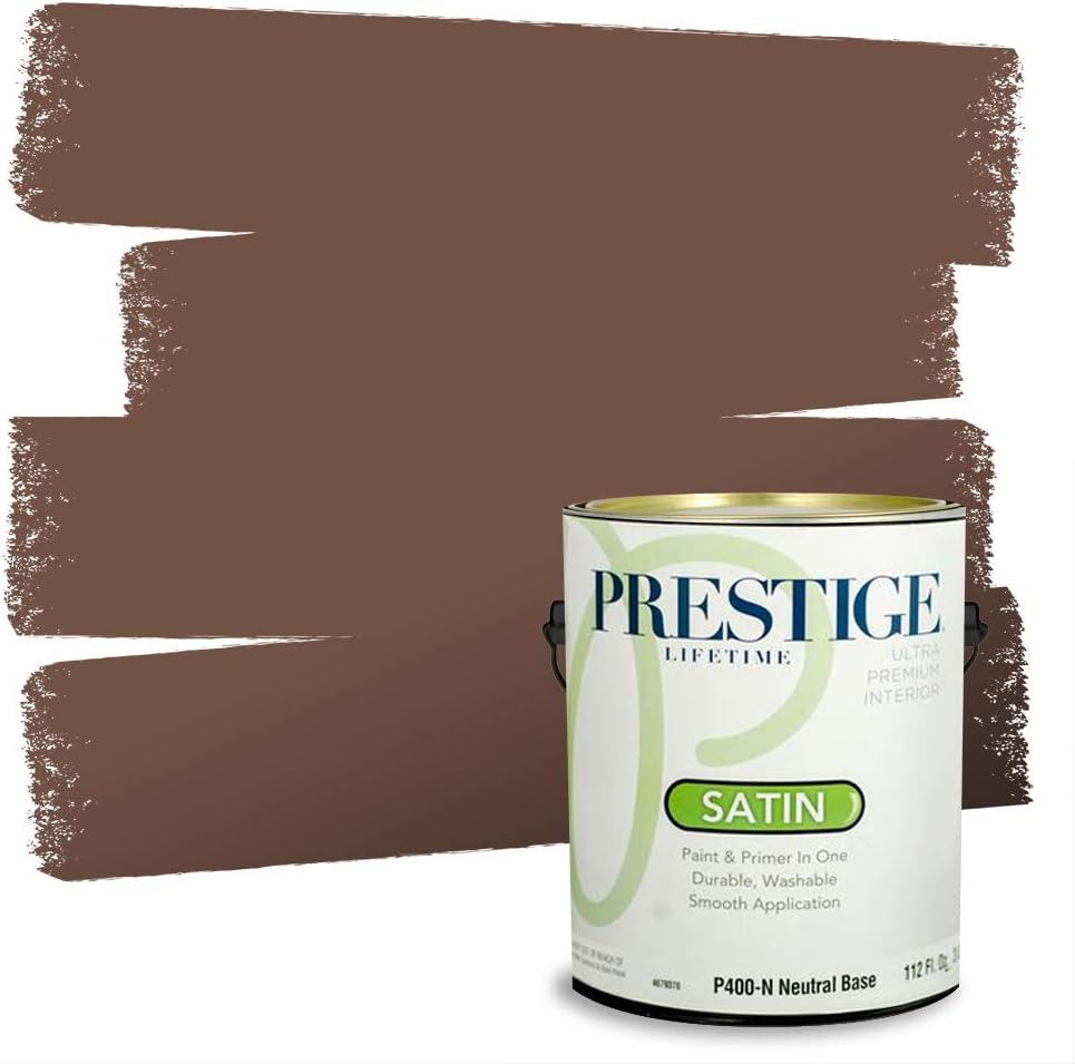 PRESTIGE Interior Paint and Primer in One, Chocolate Chip, Semi-Gloss, 1 Gallon