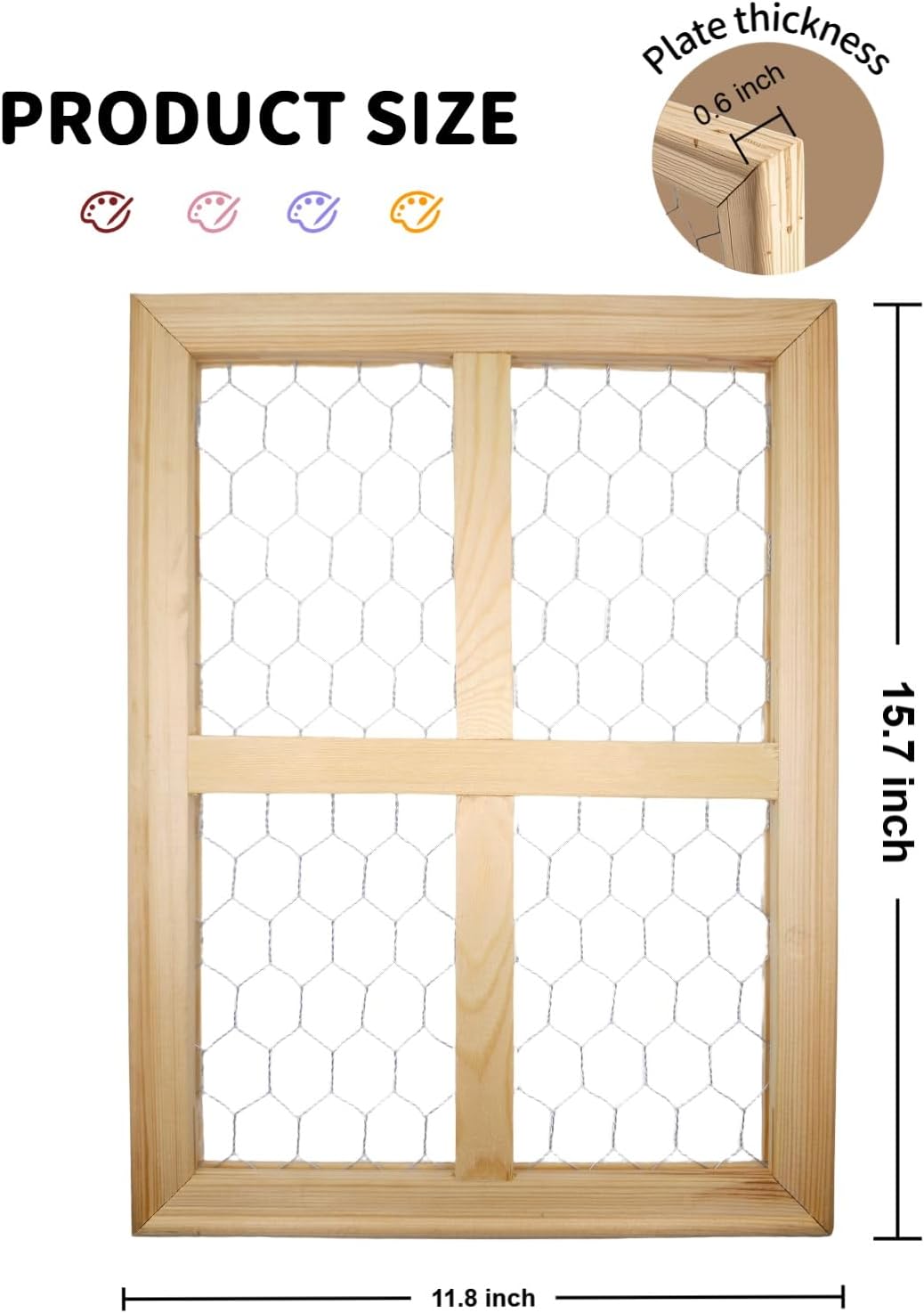 2 Pcs Chicken Wire Frames for Suncatchers, Unfinished Wooden Frames Crafts for Photo Display, and DIY Decor image 2