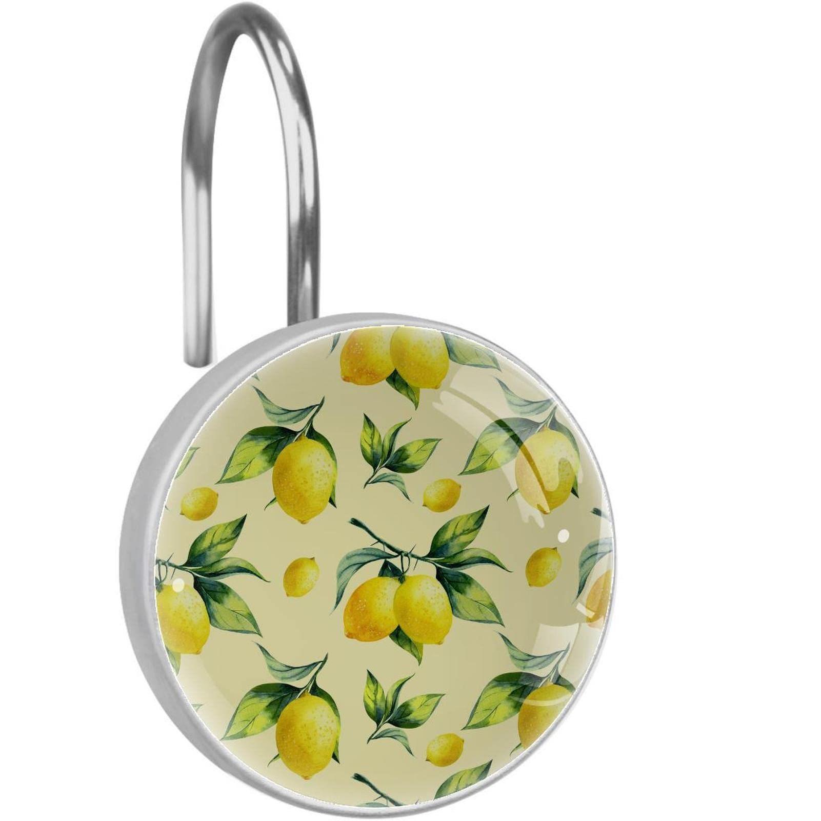 Crochets pour rideau de douche en acier inoxydable au design aquarelle de fruit