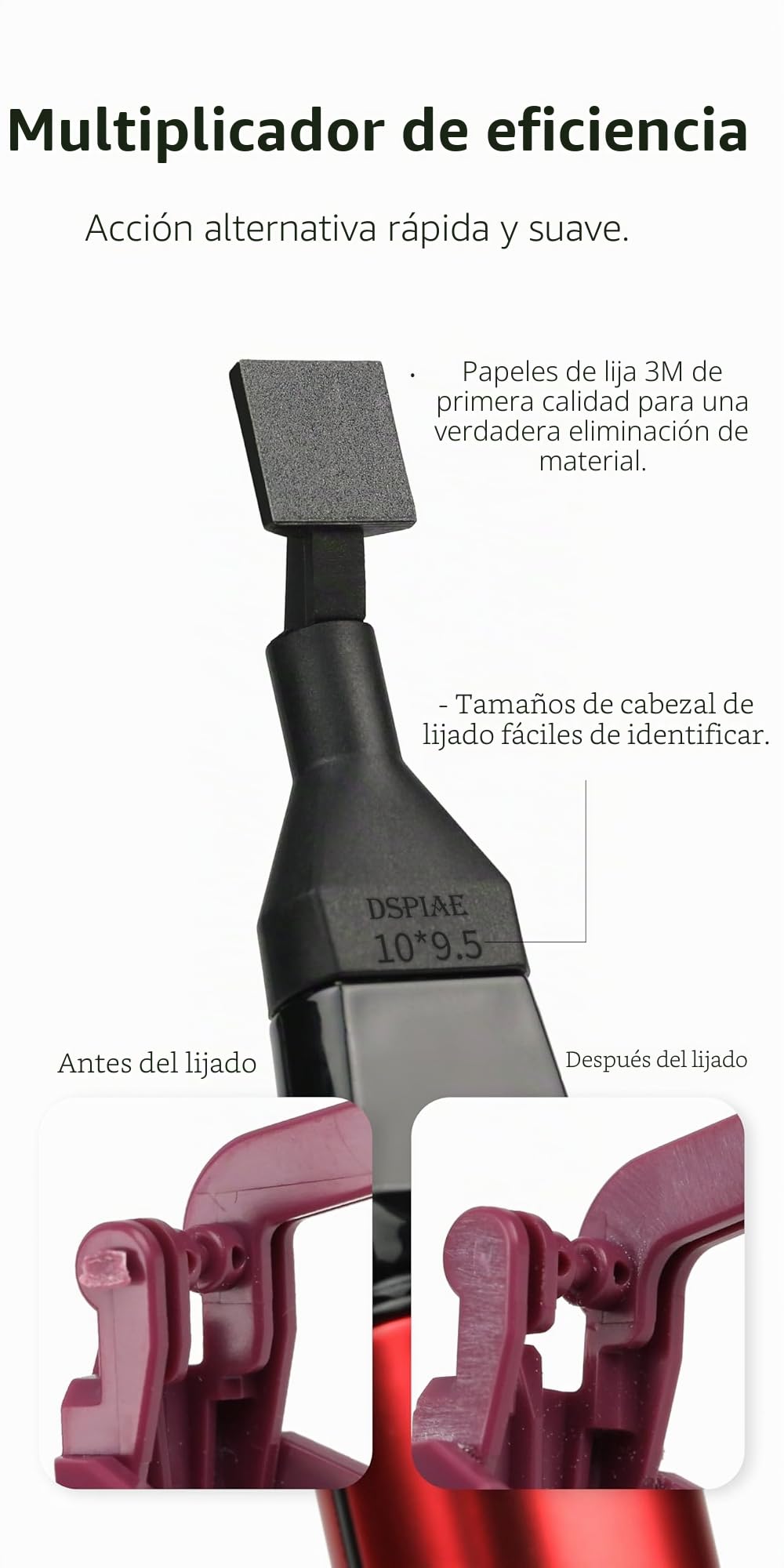 Lijadora alternativa, bolígrafo de lijado de carga rápida USB con 8 cabezales de lijado, papel de lija autoadhesivo, malla precortada, 134 piezas (ESA)
