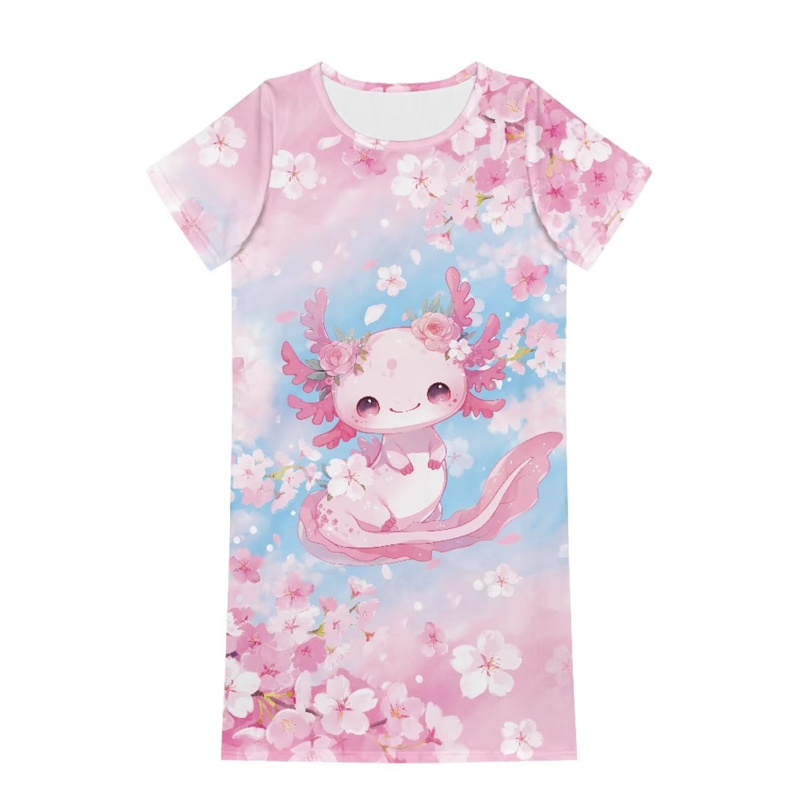 Camisón de manga corta para niñas de 3 a 14 años, cómodo para dormir