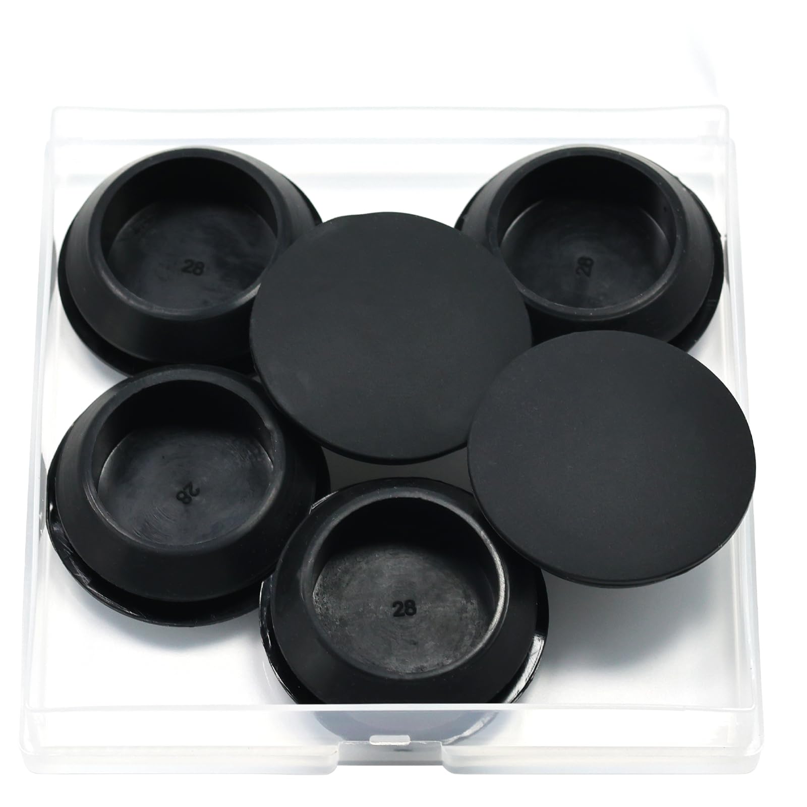 6 Pcs 28 mm Silicone Rubber Plugs for 28-30 mm (1-1/8"-1-3/16") Round Holes