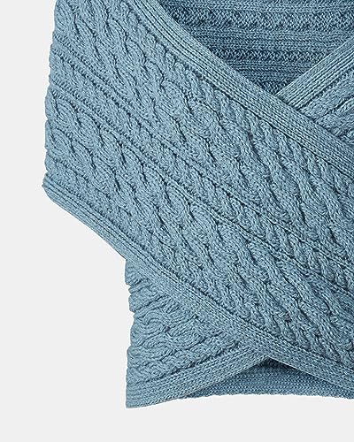 Image of Aran Woollen Mills Corrib Crossover Merino Aran Wrap - 100% Merino Wool - Made in Ireland