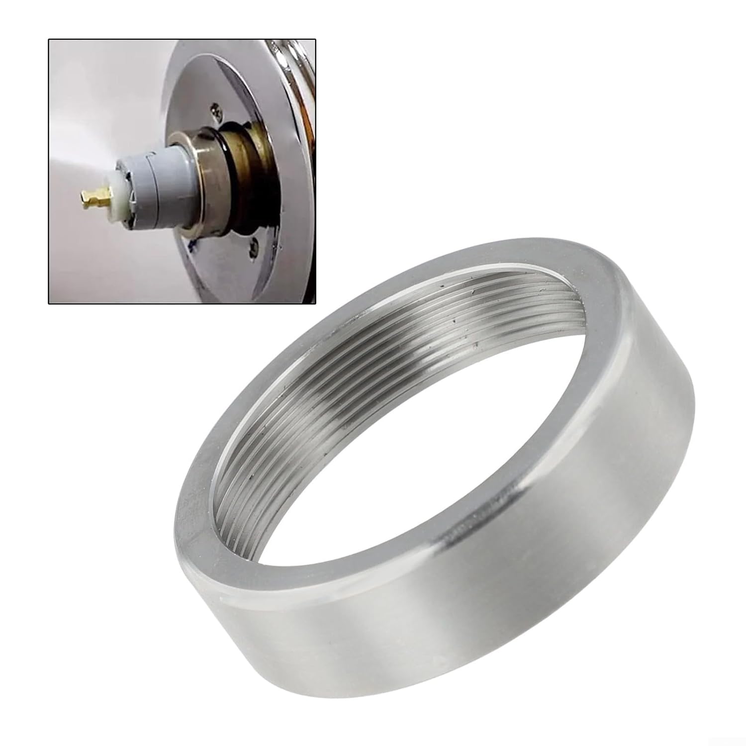 RP22734 Replacement Bonnet Nut for R10000 Shower Valves and 1300/1400 Series Tub Faucets — Metal Shower Cartridge Securing Nut, 2.12 in OD, Silver(1PCS)