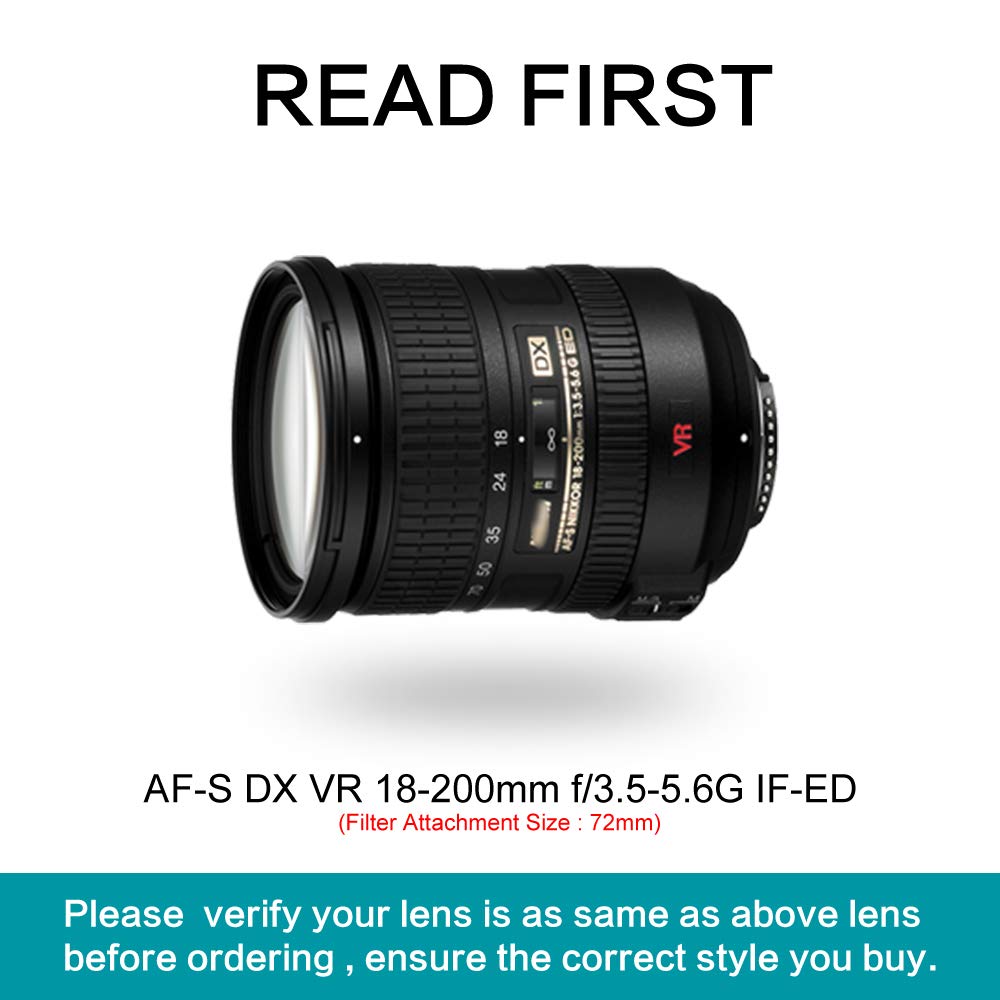 Pilipane HB-35 Gegenlichtblende Für Nikon AF-S 18–200mm Objektiv – Aus ABS, Schwarz