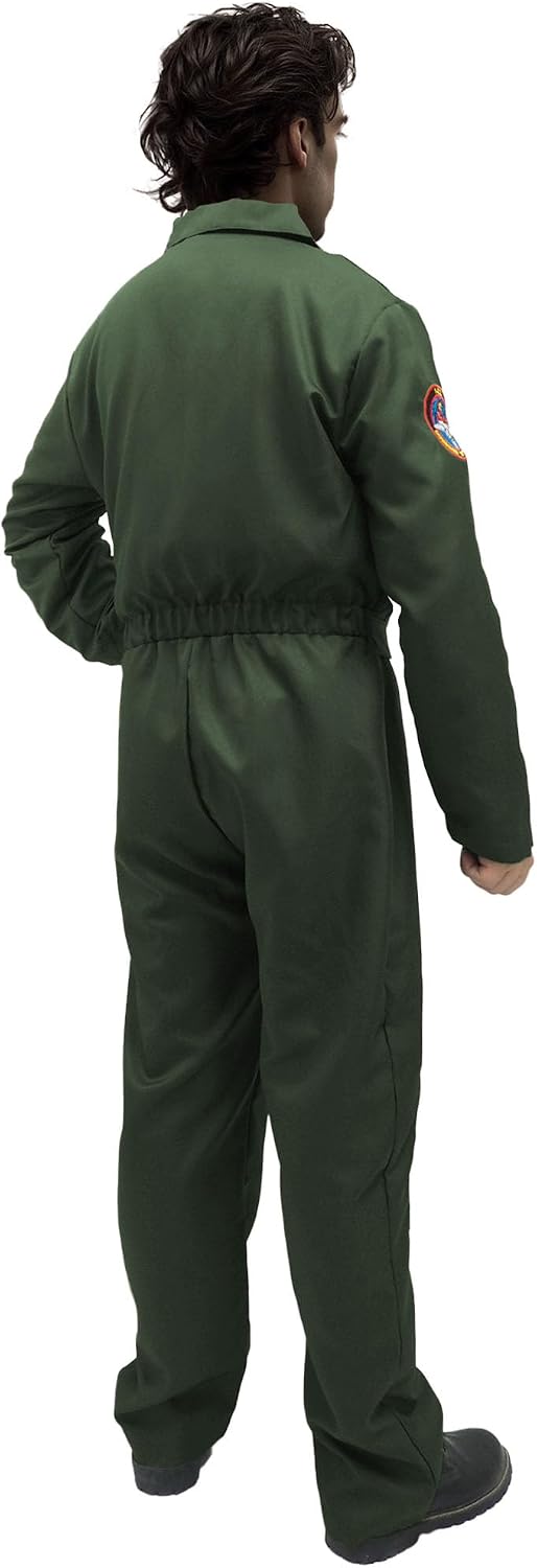 Fighter Pilot Flight Suit Costume - Air Force Jumpsuit Army Military Cosplay for Adults