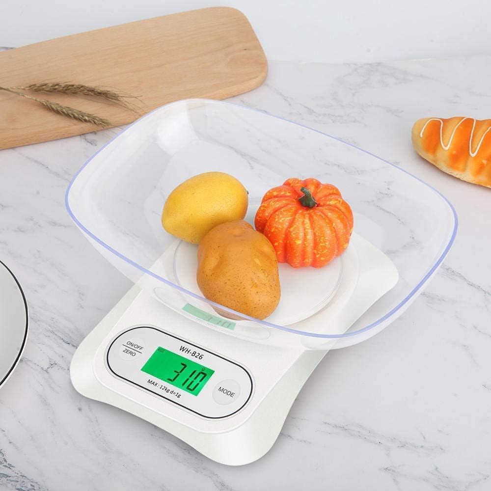 MDybf Báscula Digital, báscula for Alimentos de Cocina, Pantalla Grande retroiluminada, báscula electrónica de Cocina de Alta precisión (Color : 5kg 0.1g Red)