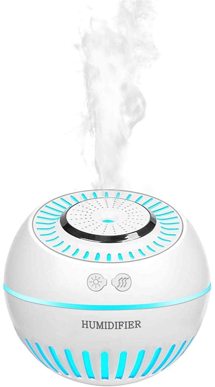 Humidificateur USB blanc XMING avec veilleuse LED 7 couleurs pour bureau