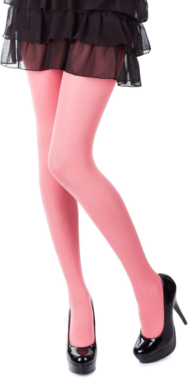 Opaque Tights Choose From 25 Fashionable Colours,40 Denier, Sizes S-XL (Medium, Coral)