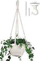 Vista 8 de Shineloha - Colgador grande de macramé de 43 pulgadas para maceta de 12 pulgadas + gancho (extra larga y grande), maceta colgante grande