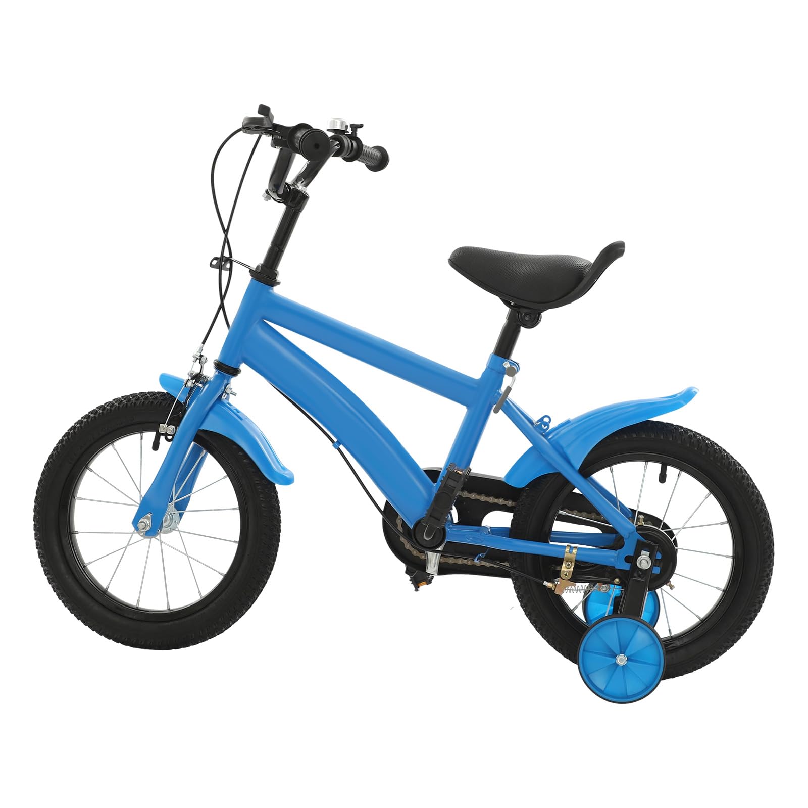Vélo Enfant 14 Pouces Réglable Acier Carbone Garçon Fille Roues Stabilisatrices 3-6 Ans