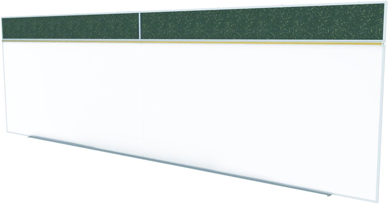 Ghent 5 x 16 Feet Combination Board, Porcelain Magnetic Whiteboard and Recycled Rubber Bulletin Board, Tan Speckled , Made in the USA : Dry Erase Boards : Office Products