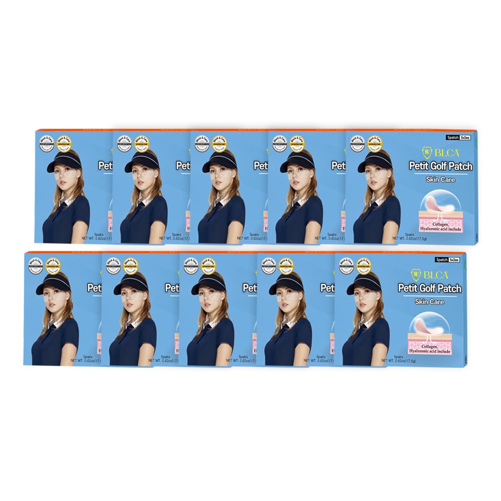 BLOCK&CARE Golf Patches for Sun Protection UV Protection Facial Patches for Outdoor Activities 5Pairs of Sunblock Gel Patches with Skincare Ingredients. (10 PACK, Petit Golf Patch (Medium))