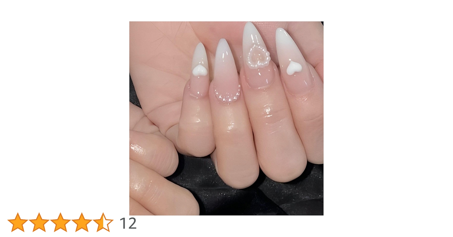 Amazon | Liberte555 ネイルチップ 白 韓国 3d フレンチ キラキラ