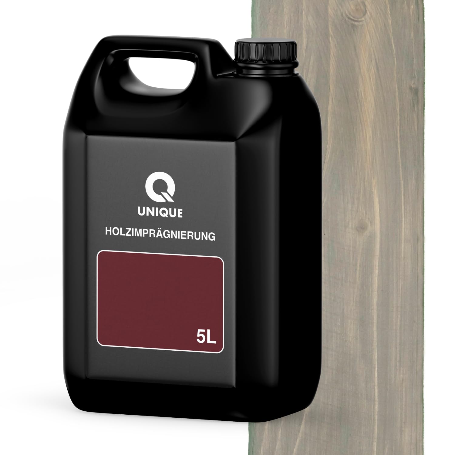 Q UNIQUE Holzimprägnierung Farbton 2in1 5L | Dunkelgrau 7046 Holzschutz für außen & innen | Wetterfest & UV-beständig | Für Zäune, Gartenmöbel, Terrassen, Holzfassaden