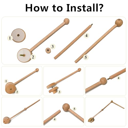 Miniatura 7 de Accesorios móviles para cuna de bebé (brazo móvil de madera)