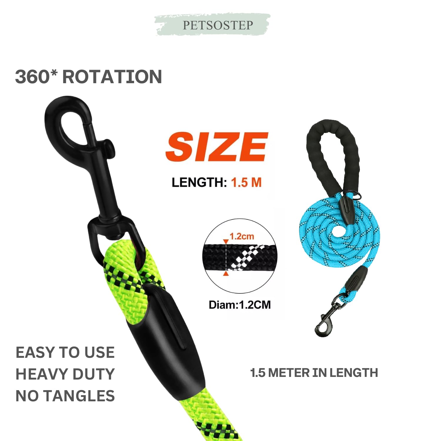PETSOSTEP Reflective Rope Dog Lead - Image 3