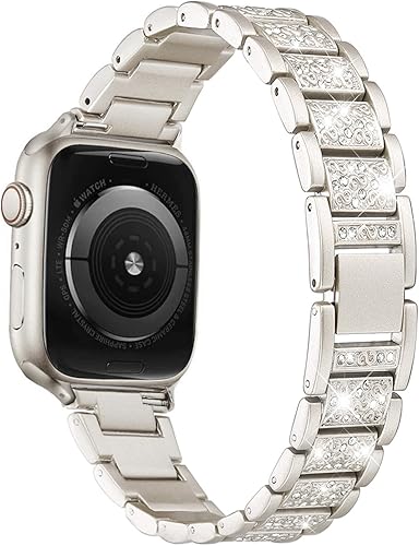 Miniatura 1 de Mtozon Correas brillantes compatibles con Apple Watch Band 1.614 in1.575 in1.496 in Iwatch Series 9876SE54321, pulsera de repuesto elegante con