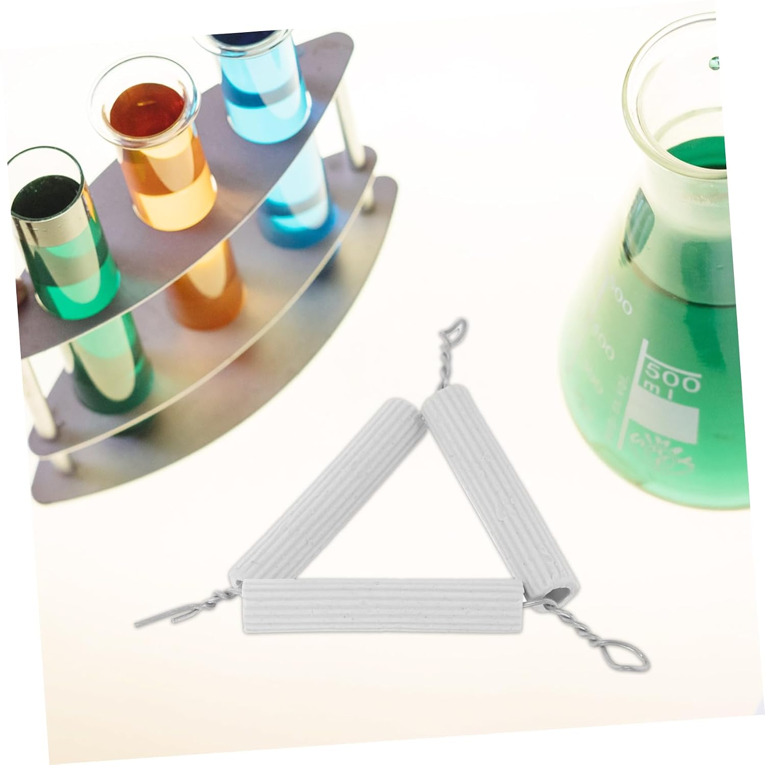 Garneck 10PCS Chemistry Experiment Crucible Stands Triangular Crucible Holder Rack Metal Support for Lab Use Teaching Instruments for Science Experiments