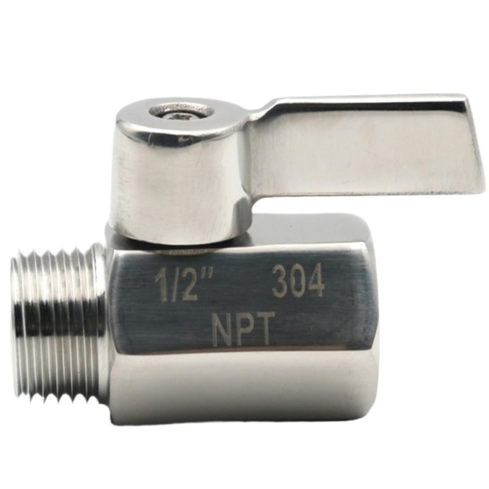 Mini válvula de bola premium de acero inoxidable 304 con rosca BSP de 1/2 para alta resistencia