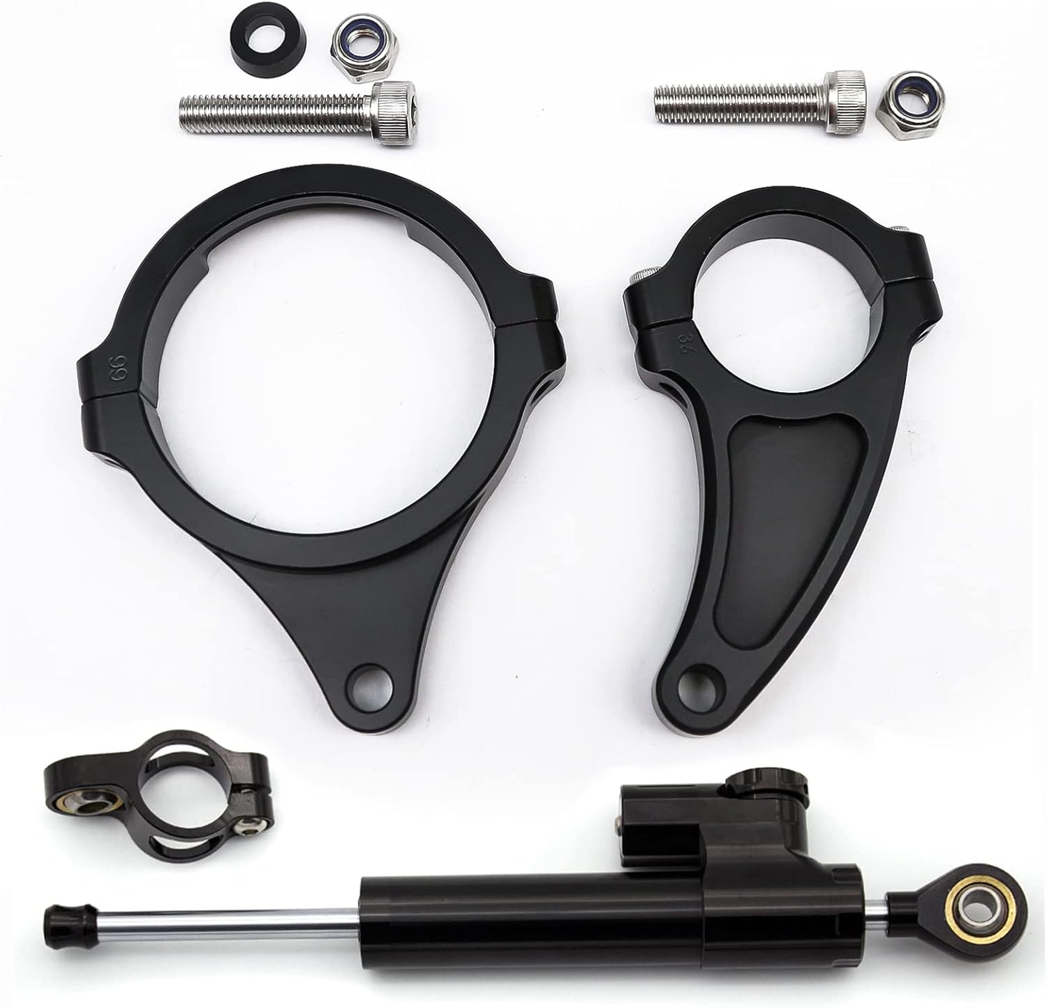 FXCNC Universal Directional Steering Damper compatible with Wolf King + GT PRO Scooter Dampers Stabilizer Buffer Mounting Bracket Kit Acessories