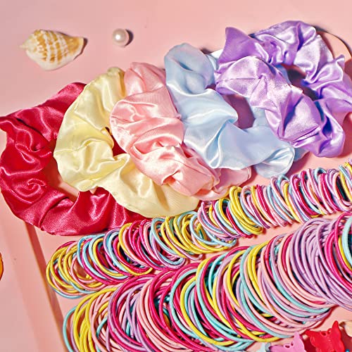 Yanrong Multicolor Hair Ties For Women Girls,Elastic Ponytail Holders Rubber Band For Thick Hair & Thin Hair Fashion Hair Accessories Set（2335Pcs） #TOP2