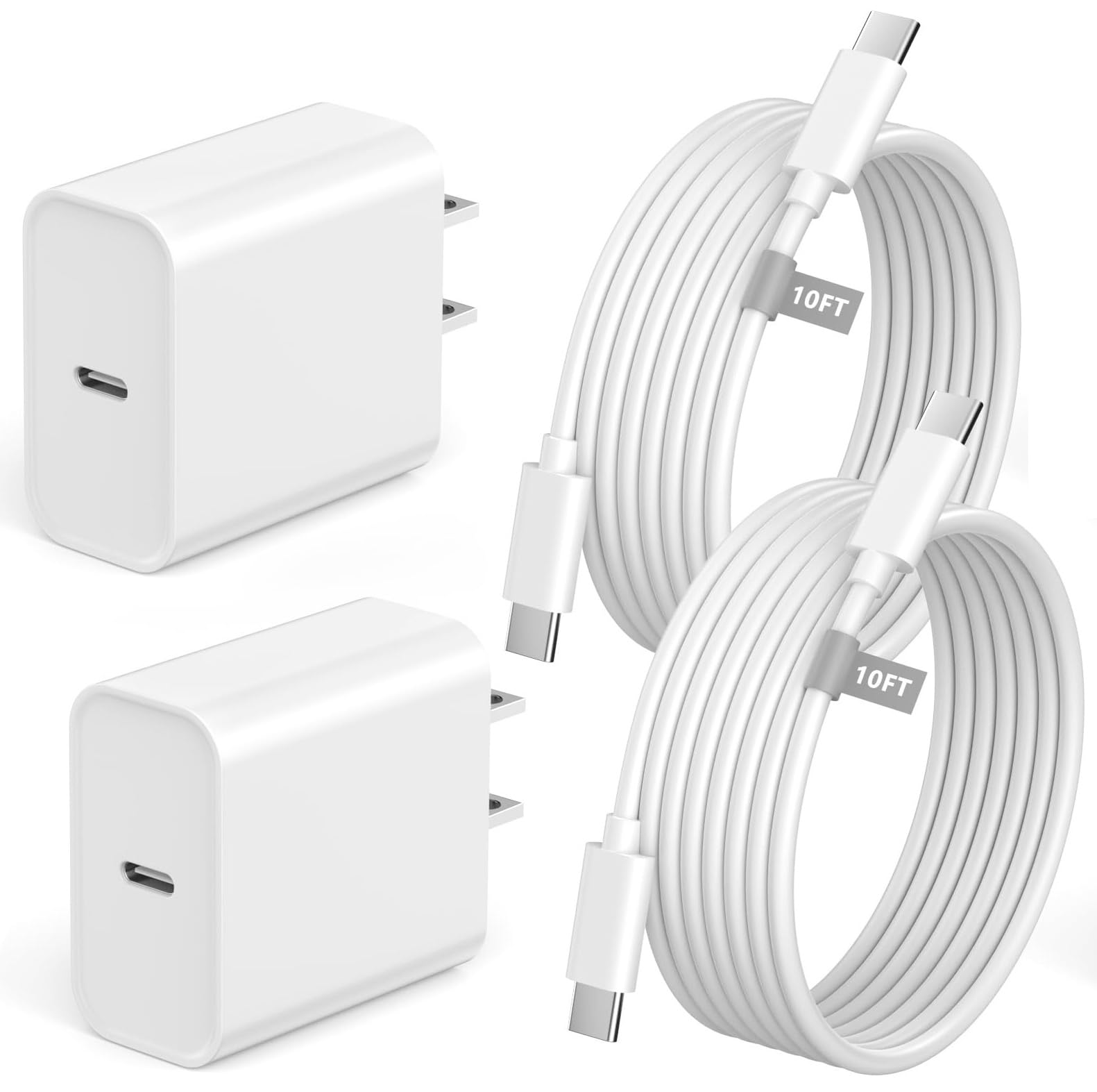 Apple MFi Certified iPhone 17 16 15 Charger Fast Charging 10FT 2 Pack 20W Type C Charger Fast