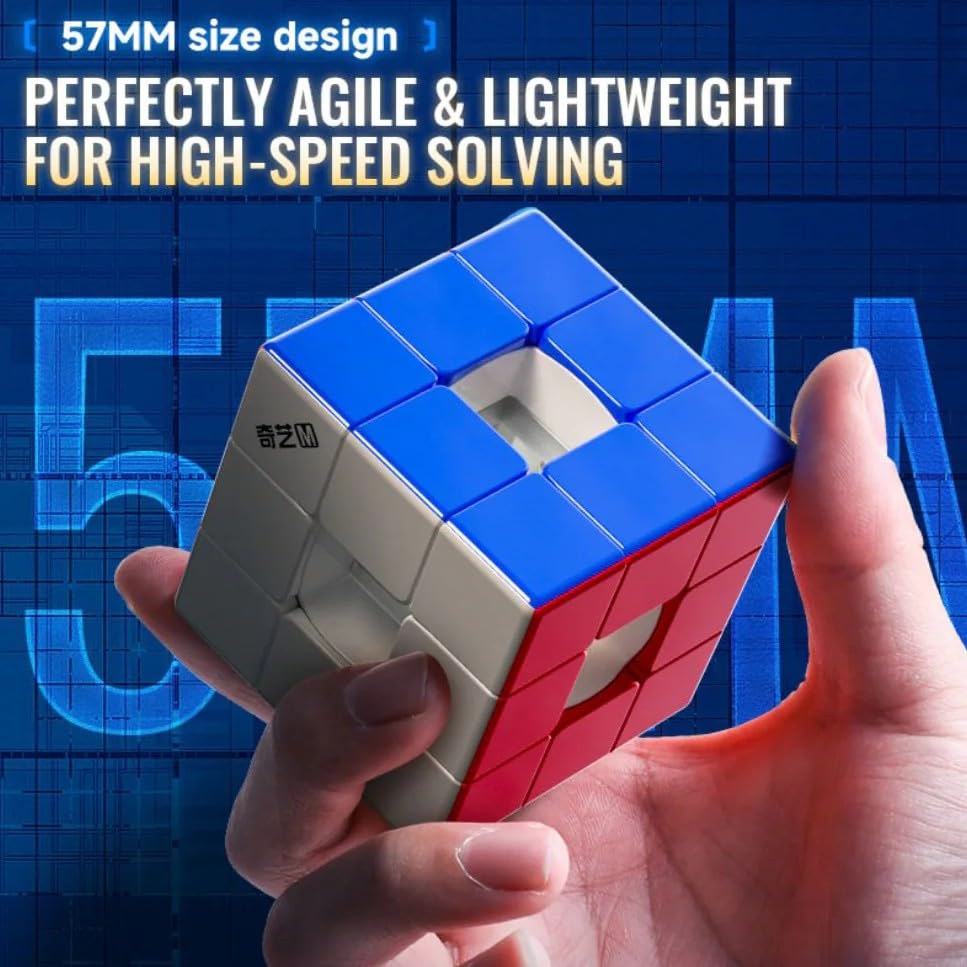 Image of QiYi Racing Void Magnetic 3x3 Speed Cube Puzzle - Hollow Centerless Design with 48 Magnet Stabilization, Smooth Turning, Anti-Stick Pieces & Frosted Finish