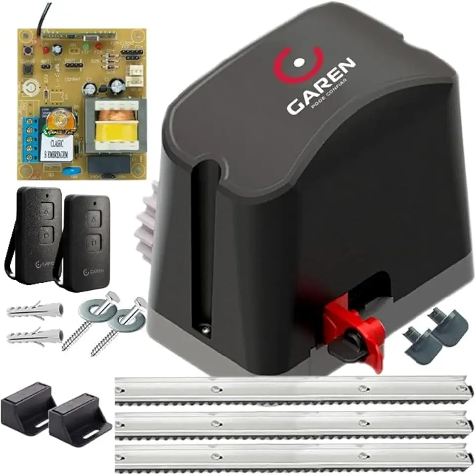 Kit Motor Portão Deslizante De Correr Completo 2 Controles 3,5M Cremalheira (110, Volts)