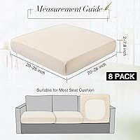 Vista 2 de Newwiee 8 piezas de fundas para cojín de patio, fundas de cojín elásticas de repuesto para muebles de patio, sofá o sofá cama, fundas protectoras