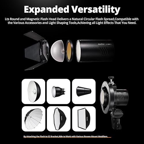 Miniatura 3 de Godox AD100Pro Flash 100Ws TTL 2.4G HSS 1/8000s Pocket Flash Light con 7.2V/2600mAh Batería de litio 360 Full Power Flashes 0.01-1.5s