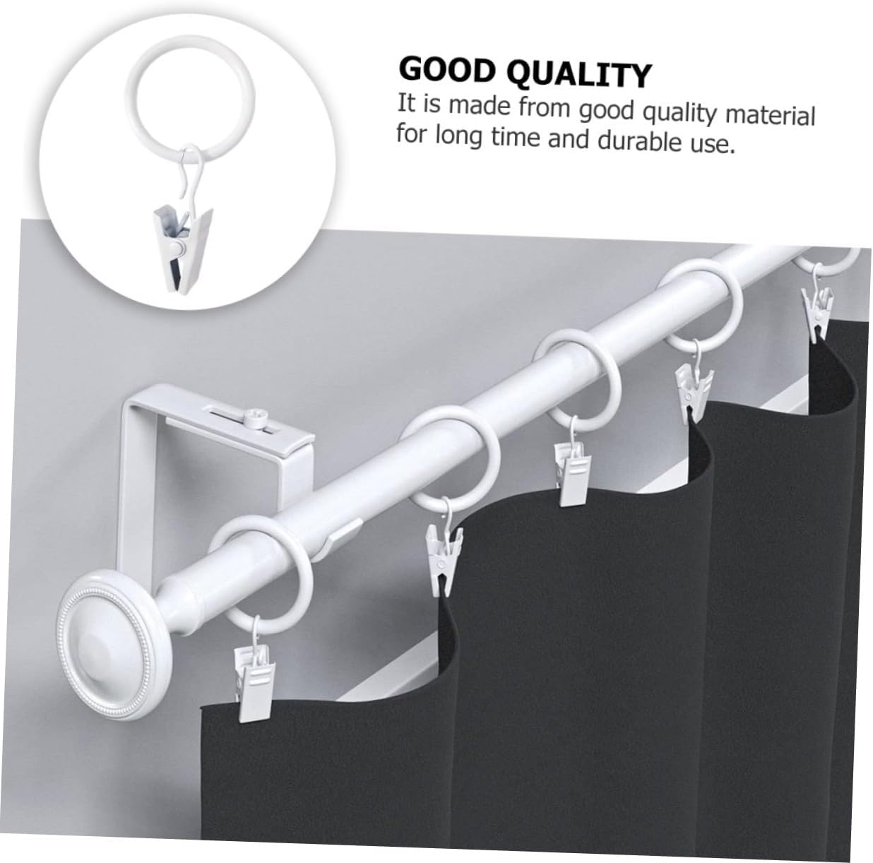 Cabilock 30pcs Curtain Clips with Iron Shower Curtain Clips Smooth Edges for Bedroom Living Room Bathroom and Restaurant Use Easy to Install Secure Grip