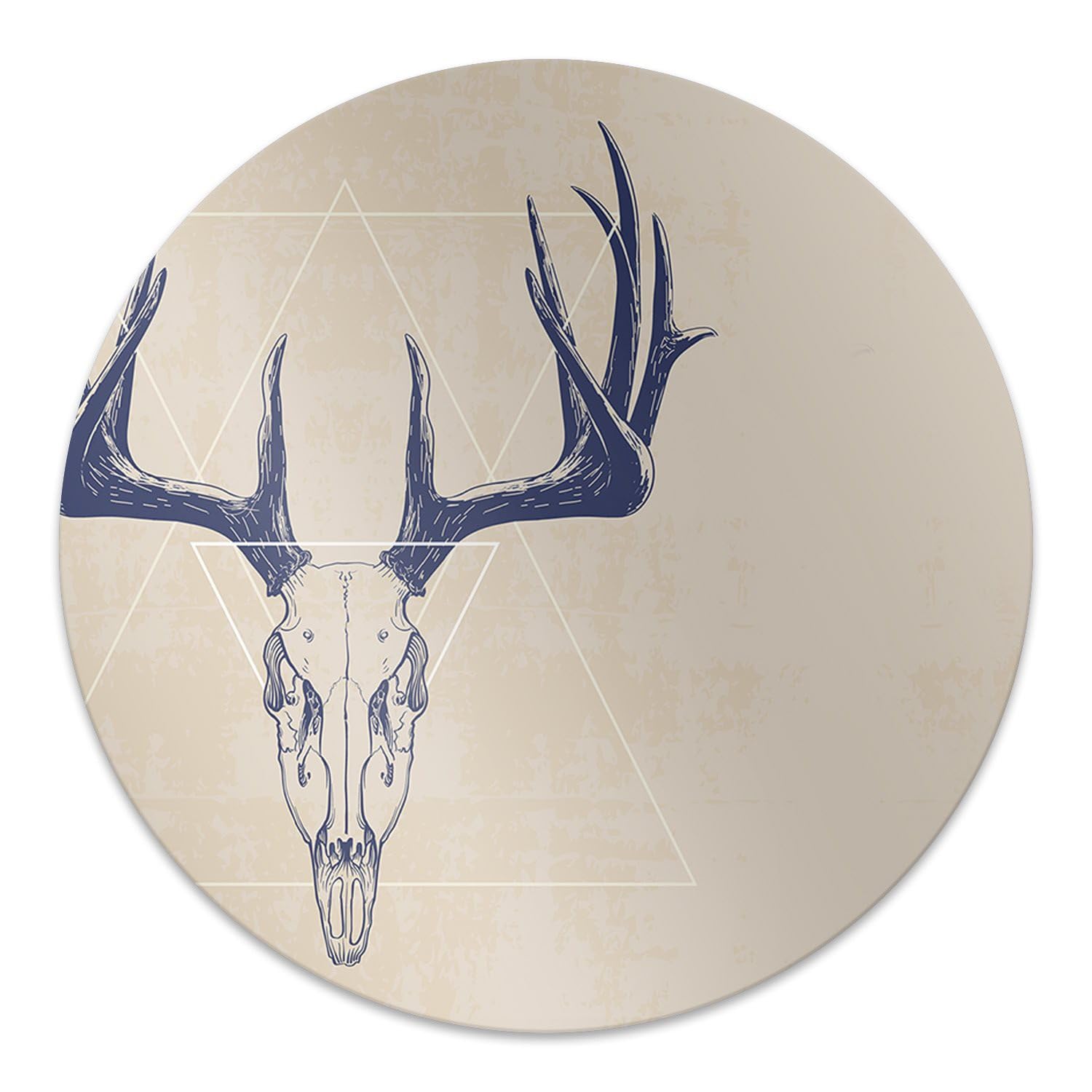 Tapis de protection de sol ø100 cm en PVC antidérapant avec motif crâne de cerf pour bureau