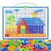 MAGIKON 296-Pack Mushroom Nails Mosaic DIY Science Pile up Toys,Creative Mosaic Pegboard Jigsaw Puzzle Game Educational Toys for Children