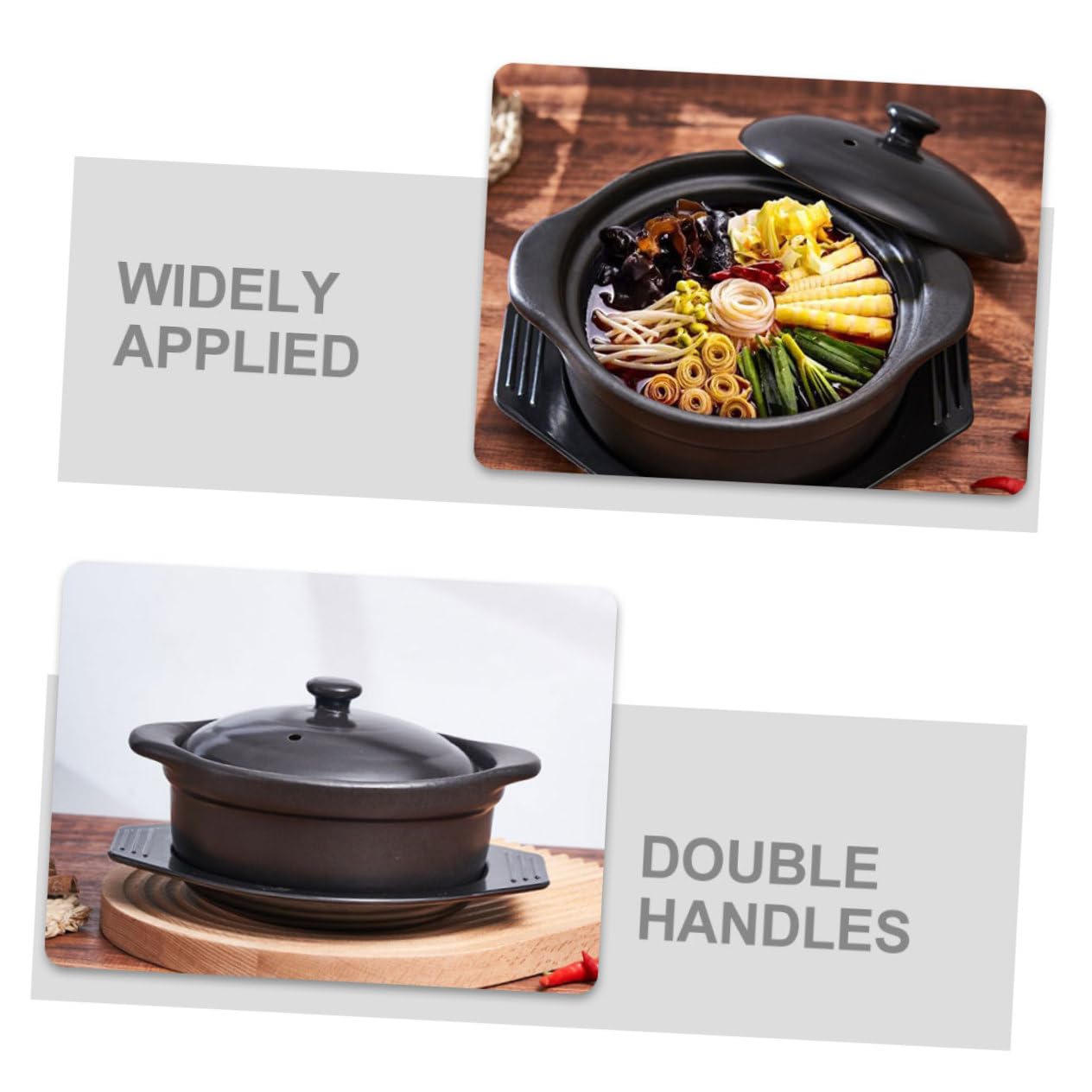 Keramik Schmortopf 1, 26 L Schwarz Hitzebeständig für Küche | Multifunktional, Haushaltsauflauf, 1, 26 L Volumen, Geeignet für Restaurant Kochtopf