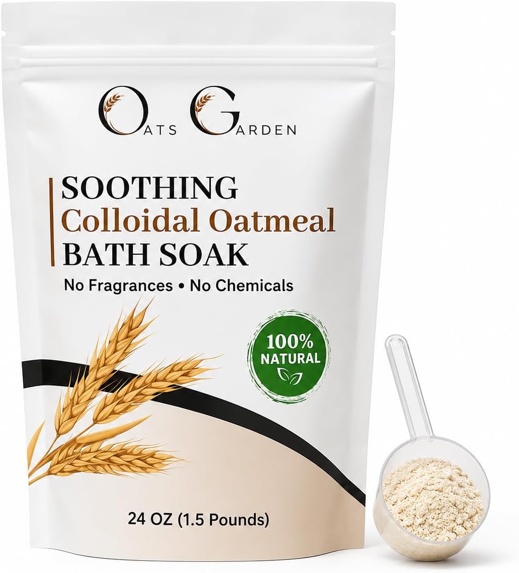 Colloidal Oatmeal Bath Soak for Eczema Prone & Sensitive Skin | Fragrance Free | 100% Natural | Made with Calamine Clay & Aloe Vera | 24 oz