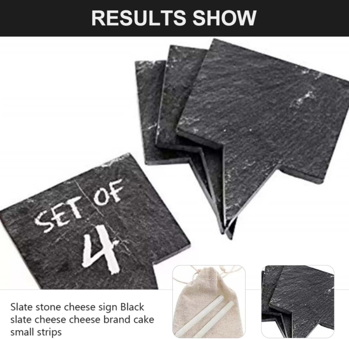 Natural Stone Cheese Labels with Pencils, Cake Topper for Bakers