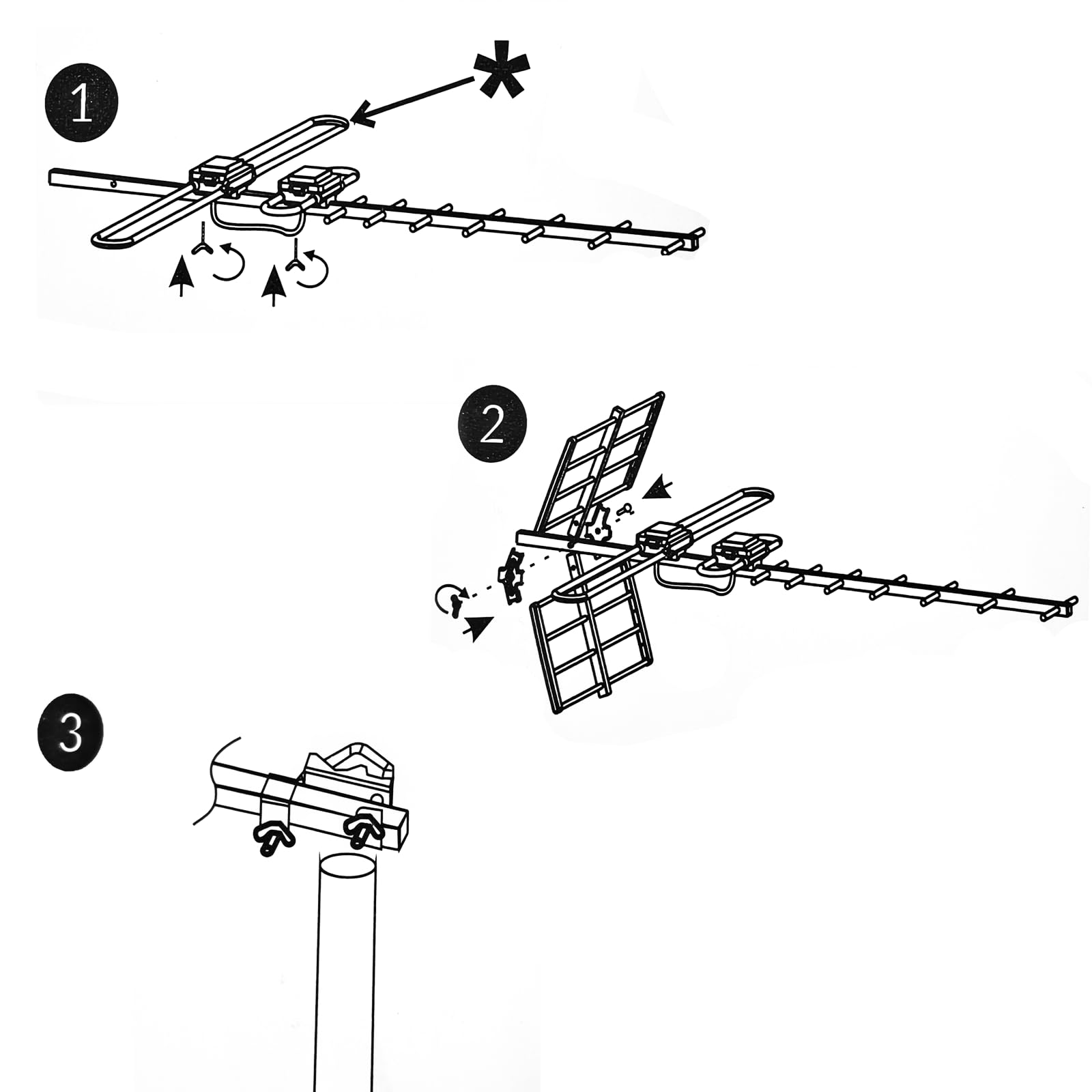 Antenne TV d'extérieur Yagi HD, antenne TV longue portée pour Smart TV avec câble de 10 m et amplificateur intégré offrant un signal supérieur pour votre télévision à domicile