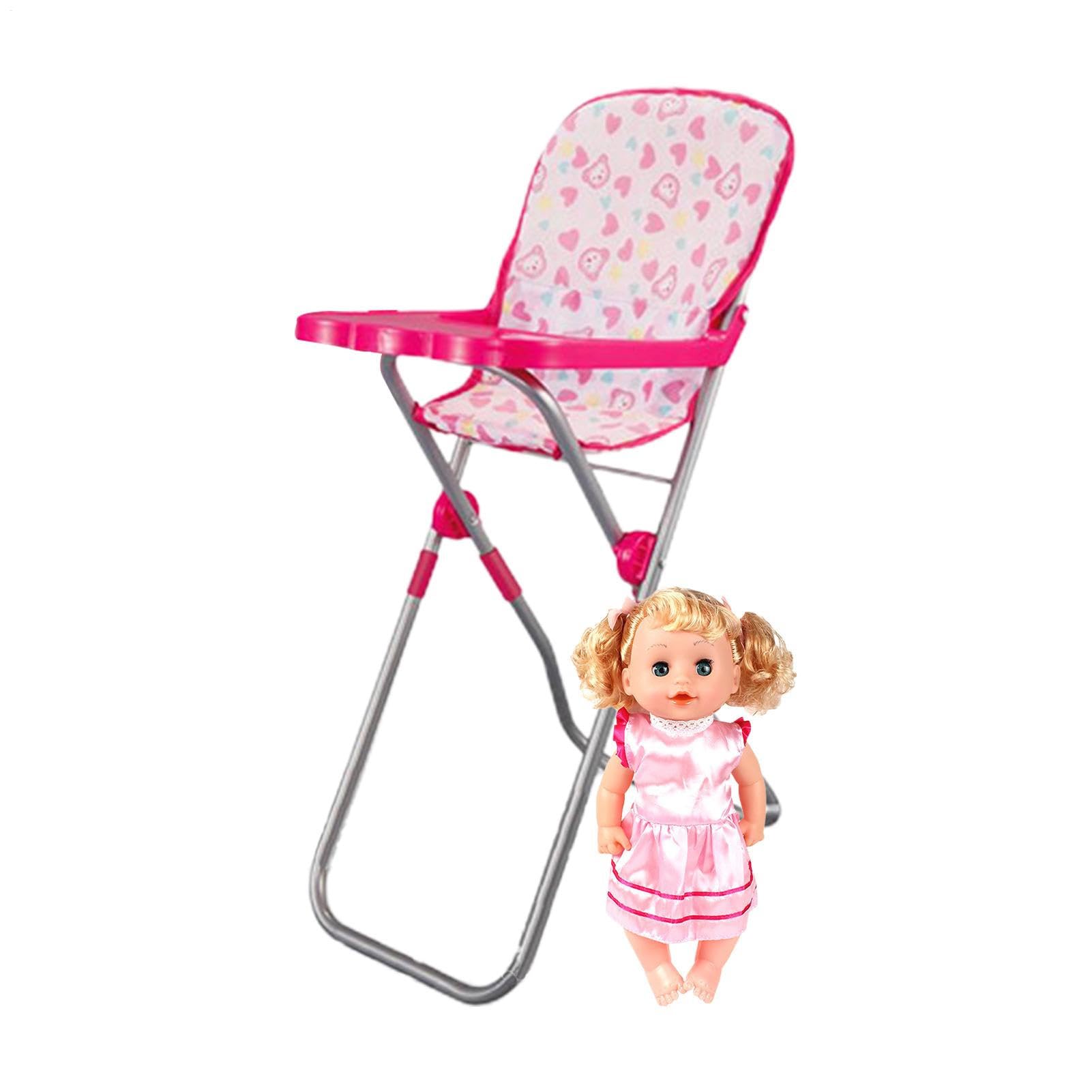 Puppenwagen für 4-6-jährige Mädchen, Puppenwagen für Zuhause, Kindergarten, Schule | Kinderwagen für Puppe | Faltbare leichte rosa Kinderwagenspielzeuge | Puppenwagen für 18 -Zoll -Puppen -Puppenwagen