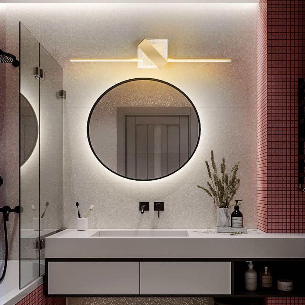 Lampada Frontale a Specchio Led, Lampada da Bagno Creativa in Metallo, Applique per Trucco da Parete Sopra lo Specchio Del Mobile, Illuminazione per Specchio da Bagno per il Water./6000K/80Cm