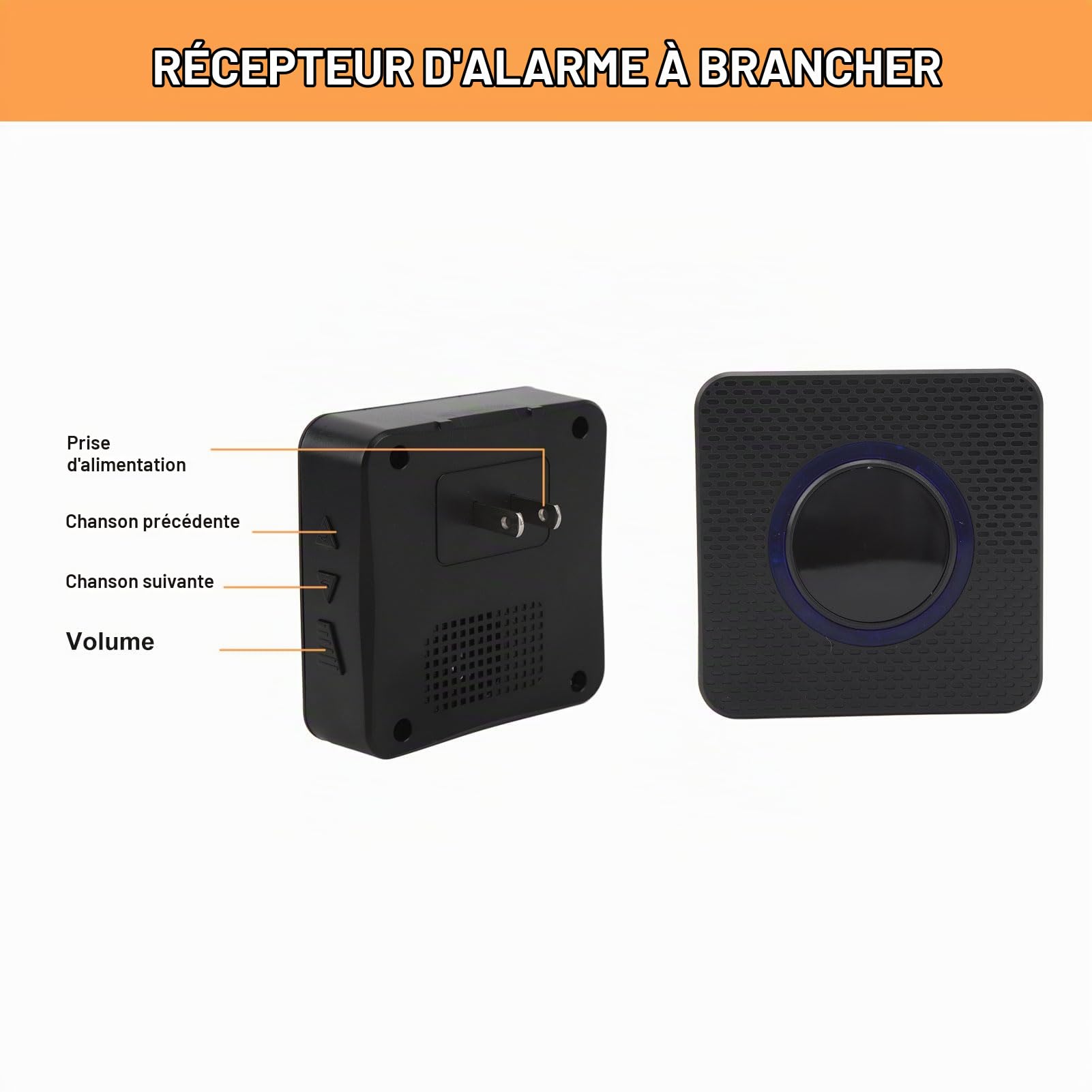 Alarme D'allée Solaire sans Fil Longue Portée Détecteur de Mouvement Extérieur Système D'alerte de sécurité avec 1 Récepteur et 2 Détecteurs