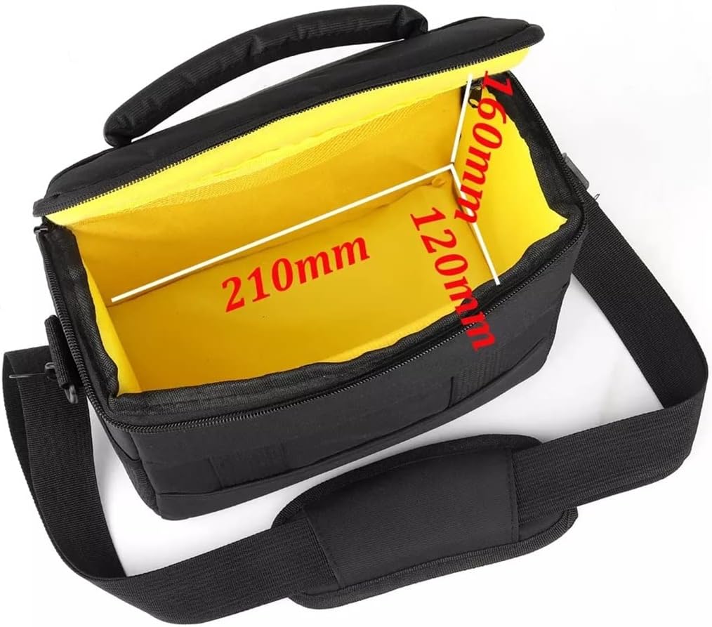 Waterproof DSLR Camera Bag Case Lens Bag Waterproof Extrusion Shock Abrasion Resistant Against Damages (Color : Black Size : 250 x 145 x 190 mm)