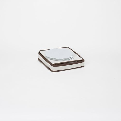 Miniatura 5 de Household Essentials Natural 530 - Vajilla con tapa y asas, contenedor de almacenamiento para platos pequeños de lona con ribete marrón, 1 unidad