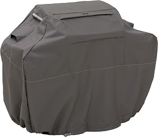 Classic Accessories Ravenna 58-Inch Water-Resistant BBQ Grill Cover, Dark Taupe - Fits Weber Genesis II E-310 & More